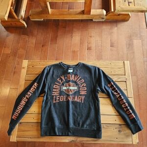Harley-Davidson Womens Black Sweatshirt with Orange Logo
